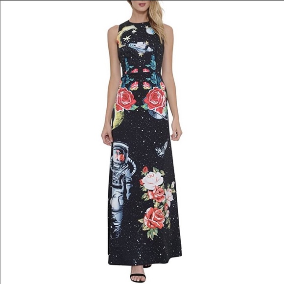 L'ATISTE Dresses & Skirts - L’ATISTE Galaxy Floral space High neck maxi dress